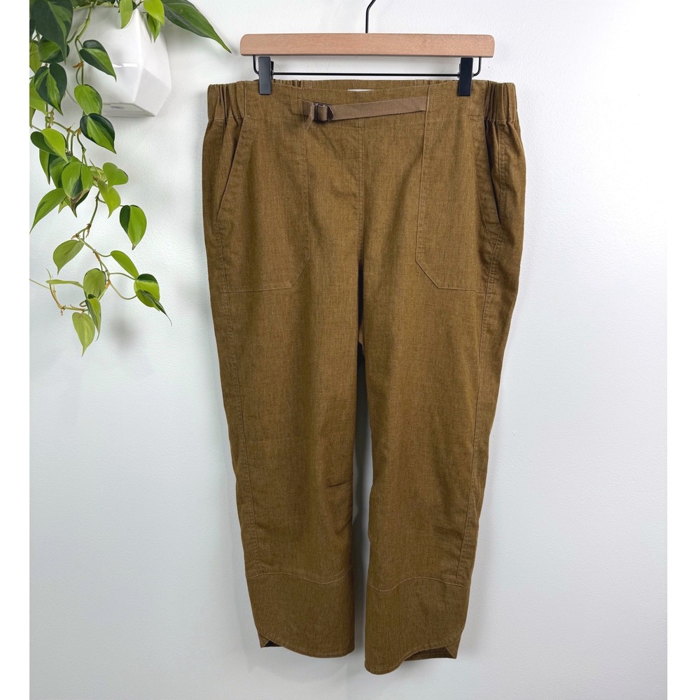 Royal Robbins Hempline Capri Pants 14 Brown Hemp Recycled Belted Outdoor Casual